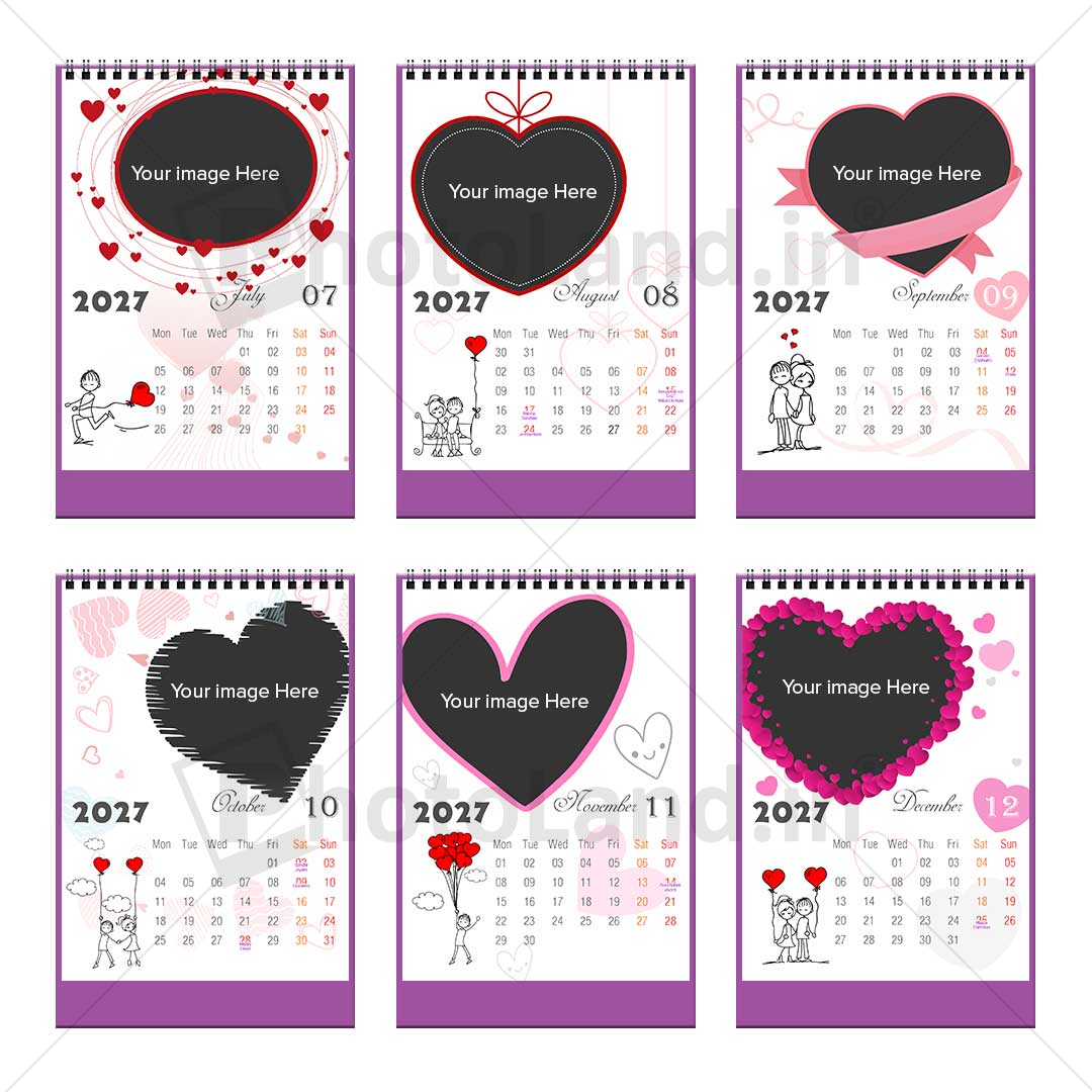 2027 Personalized Desktop Calendar |Table top Photo Calendar | 7 x 5 Inches Vertical | Bulk order Design 01 - Image 3