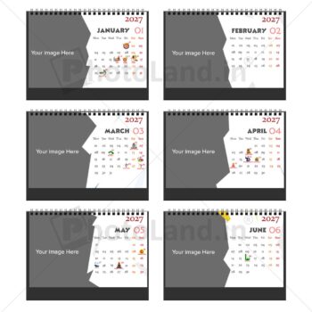 Alternative view of 2027 Personalized Desktop Calendar | Table top Photo Calendar | 9 x 6 Inches Horizontal | Bulk order Design 11