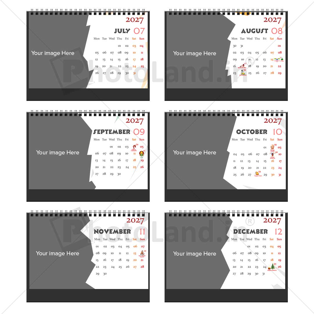 2027 Personalized Desktop Calendar | Table top Photo Calendar | 9 x 6 Inches Horizontal | Bulk order Design 11 - Image 3