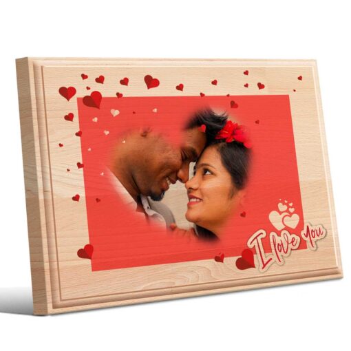 Personalized Valentines day Gifts (10×8 inches) | Photo Print on Wood | Wooden Photo Plaque | Design 2 1