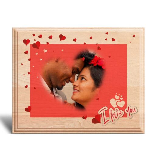 Personalized Valentines day Gifts (10×8 inches) | Photo Print on Wood | Wooden Photo Plaque | Design 2 2