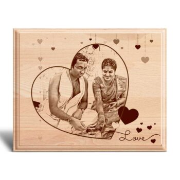 Personalized Valentines day Gifts (10x8 inches) | Engraved Plaques | Wooden Engraving Photo Frame | Design 3 7