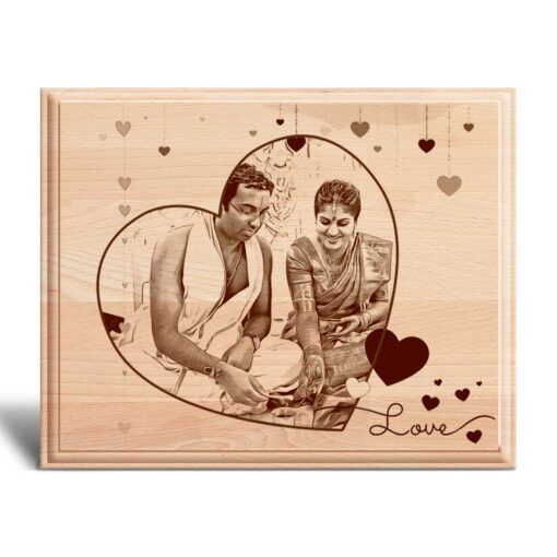 Personalized Valentines day Gifts (10x8 inches) | Engraved Plaques | Wooden Engraving Photo Frame | Design 3 3