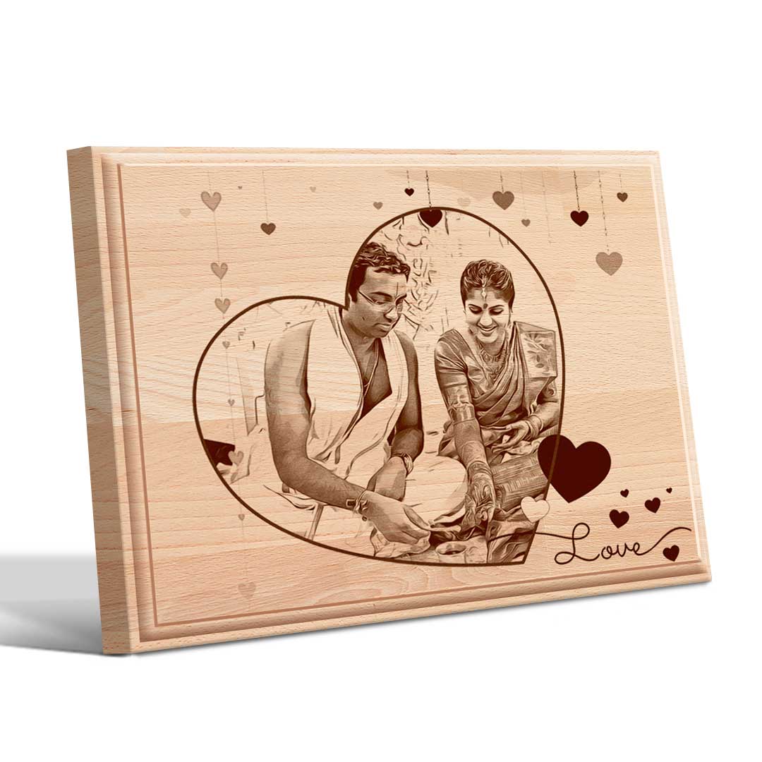 Personalized Wood Engraving (10x8) | Valentine's Gift 1 Personalized Wood Engraving
