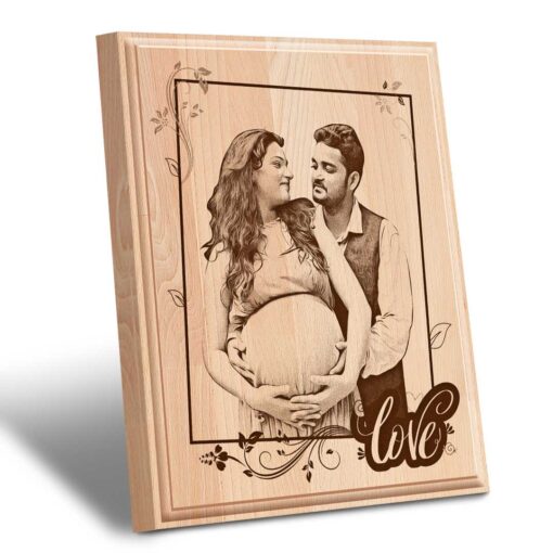 Personalized Valentines day Gifts (10x8 inches) | Engraved Plaques | Wooden Engraving Photo Frame | Design 4 1