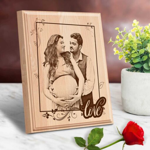 Personalized Valentines day Gifts (10x8 inches) | Engraved Plaques | Wooden Engraving Photo Frame | Design 4 2