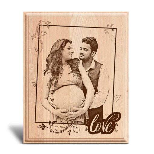 Personalized Valentines day Gifts (10x8 inches) | Engraved Plaques | Wooden Engraving Photo Frame | Design 4 3