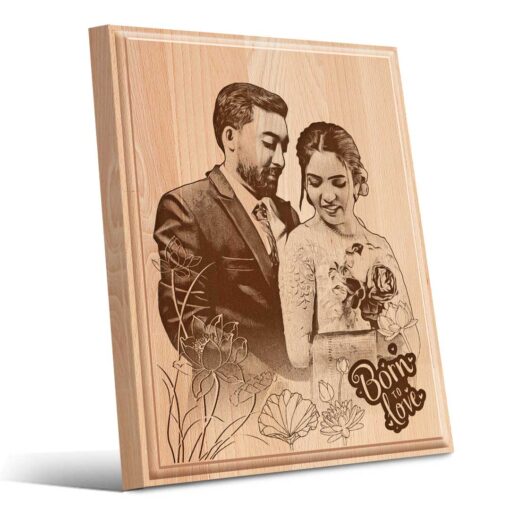 Personalized Valentines day Gifts (10x8 inches) | Engraved Plaques | Wooden Engraving Photo Frame | Design 5 1