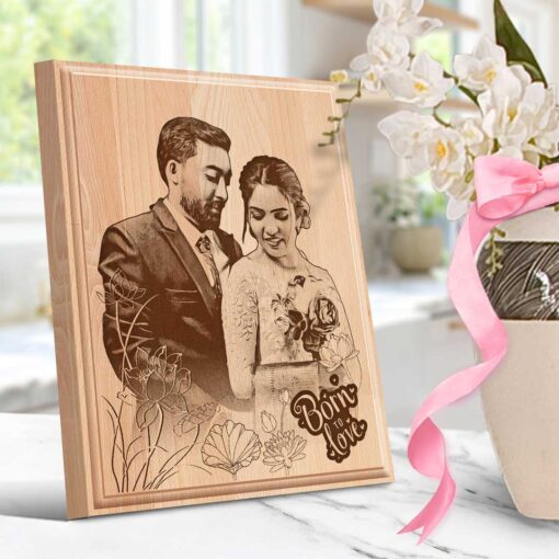 Personalized Valentines day Gifts (10x8 inches) | Engraved Plaques | Wooden Engraving Photo Frame | Design 5 2