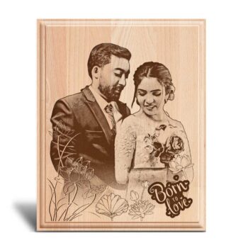Personalized Valentines day Gifts (10x8 inches) | Engraved Plaques | Wooden Engraving Photo Frame | Design 5 7