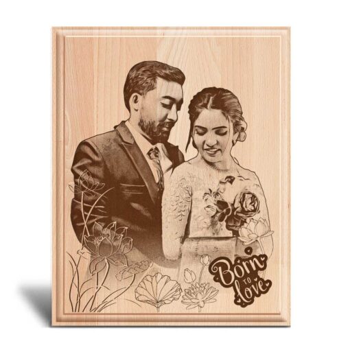 Personalized Valentines day Gifts (10x8 inches) | Engraved Plaques | Wooden Engraving Photo Frame | Design 5 3