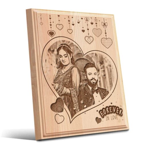 Personalized Valentines day Gifts (10x8 inches) | Engraved Plaques | Wooden Engraving Photo Frame | Design 6 1