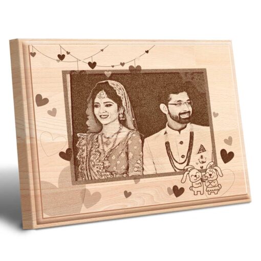 Personalized Valentines day Gifts (10x8 inches) | Engraved Plaques | Wooden Engraving Photo Frame | Design 7 1