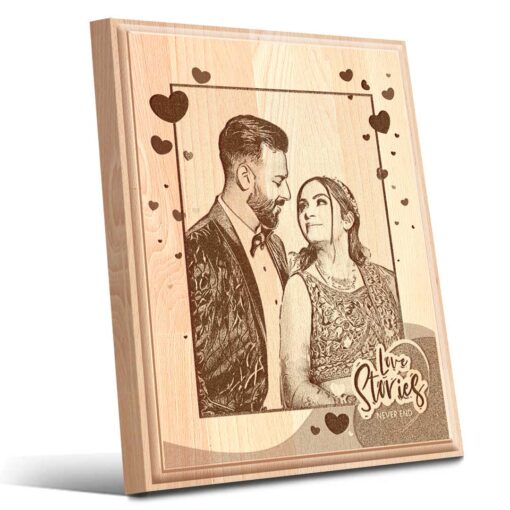 Personalized Valentines day Gifts (10x8 inches) | Engraved Plaques | Wooden Engraving Photo Frame | Design 8 1