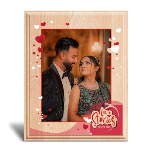 Personalized Valentines day Gifts (10×8 inches) | Photo Print on Wood | Wooden Photo Plaque | Design 8 2