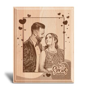 Personalized Valentines day Gifts (10x8 inches) | Engraved Plaques | Wooden Engraving Photo Frame | Design 8 7