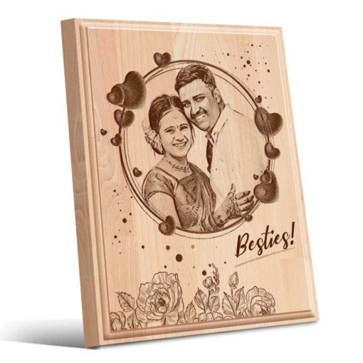Personalized Valentines day Gifts (10x8 inches) | Engraved Plaques | Wooden Engraving Photo Frame | Design 9 1