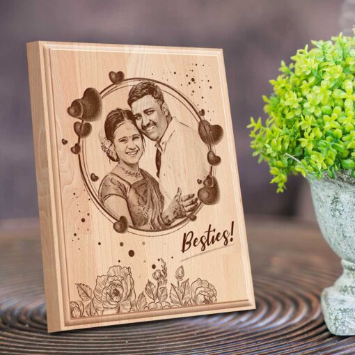 Personalized Valentines day Gifts (10x8 inches) | Engraved Plaques | Wooden Engraving Photo Frame | Design 9 2