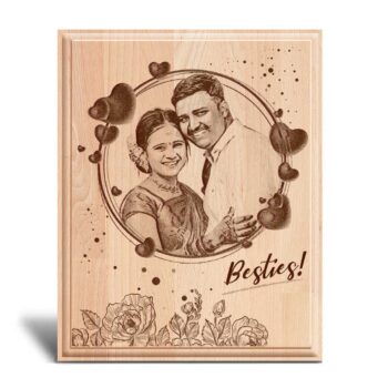 Personalized Valentines day Gifts (10x8 inches) | Engraved Plaques | Wooden Engraving Photo Frame | Design 9 7