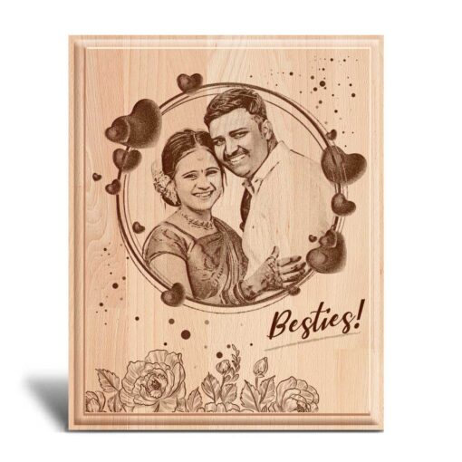 Personalized Valentines day Gifts (10x8 inches) | Engraved Plaques | Wooden Engraving Photo Frame | Design 9 3