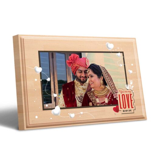 Personalized Valentines day Gifts (12×8 inches) | Photo Print on Wood | Wooden Photo Plaque | Design 2 1