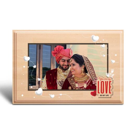 Personalized Valentines day Gifts (12×8 inches) | Photo Print on Wood | Wooden Photo Plaque | Design 2 2