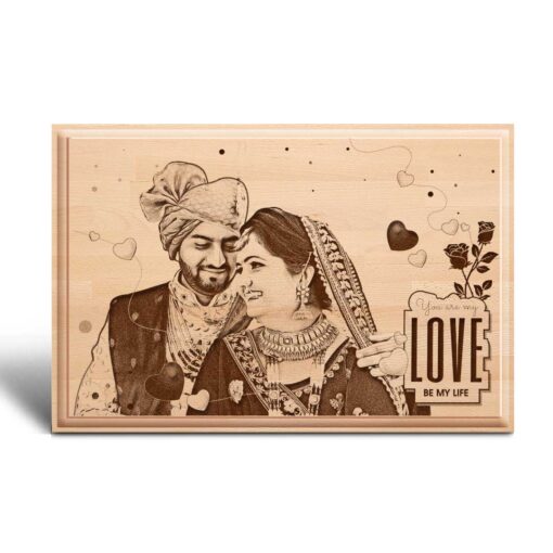 Personalized Valentines day Gifts (12x8 inches) | Engraved Plaques | Wooden Engraving Photo Frame | Design 2 3