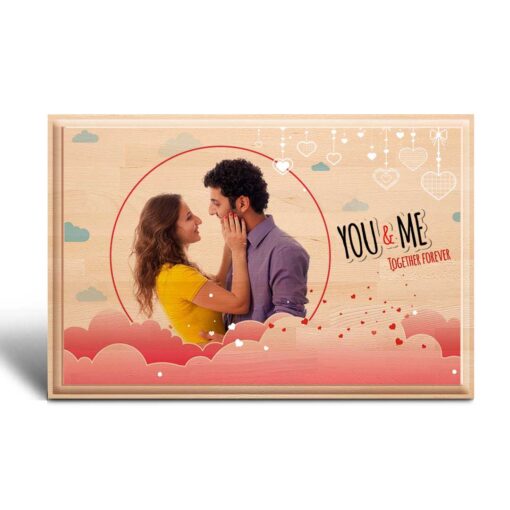 Personalized Valentines day Gifts (12×8 inches) | Photo Print on Wood | Wooden Photo Plaque | Design 3 2