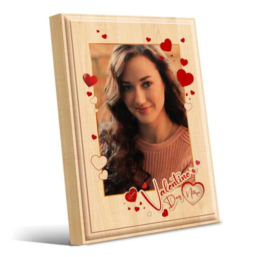 Personalized Valentines day Gifts (7×5 inches) | Photo Print on Wood | Wooden Photo Plaque | Design 2 1