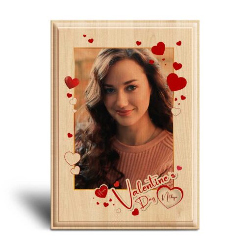 Personalized Valentines day Gifts (7×5 inches) | Photo Print on Wood | Wooden Photo Plaque | Design 2 2