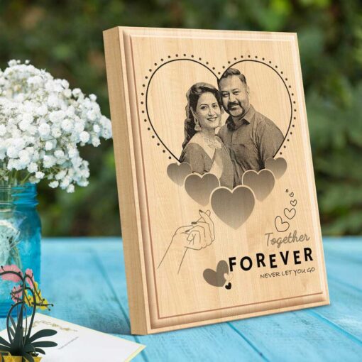 Personalized Valentines day Gifts (7x5 inches) | Engraved Plaques | Wooden Engraving Photo Frame | Design 3 2