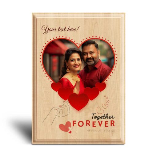 Personalized Valentines day Gifts (7×5 inches) | Photo Print on Wood | Wooden Photo Plaque | Design 3 2