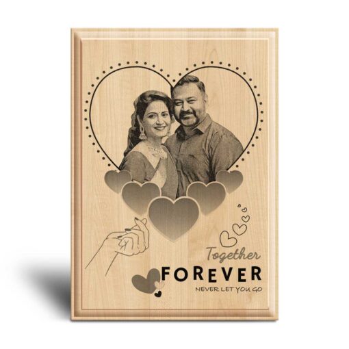 Personalized Valentines day Gifts (7x5 inches) | Engraved Plaques | Wooden Engraving Photo Frame | Design 3 3