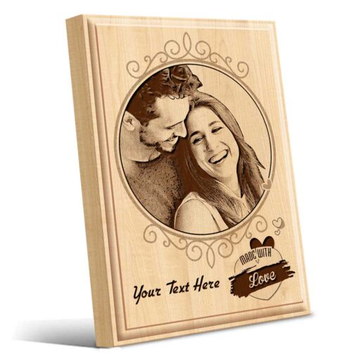 Personalized Valentines day Gifts (7x5 inches) | Engraved Plaques | Wooden Engraving Photo Frame | Design 4 1