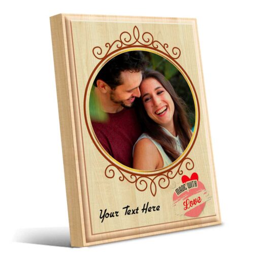 Personalized Valentines day Gifts (7×5 inches) | Photo Print on Wood | Wooden Photo Plaque | Design 4 1