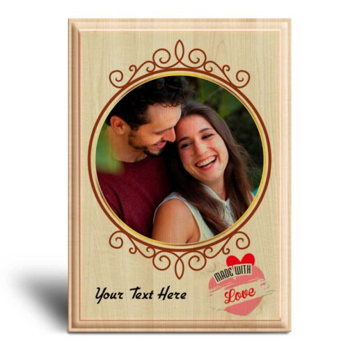Personalized Valentines day Gifts (7×5 inches) | Photo Print on Wood | Wooden Photo Plaque | Design 4 2