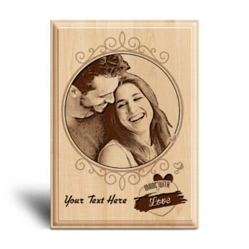 Personalized Valentines day Gifts (7x5 inches) | Engraved Plaques | Wooden Engraving Photo Frame | Design 4 7