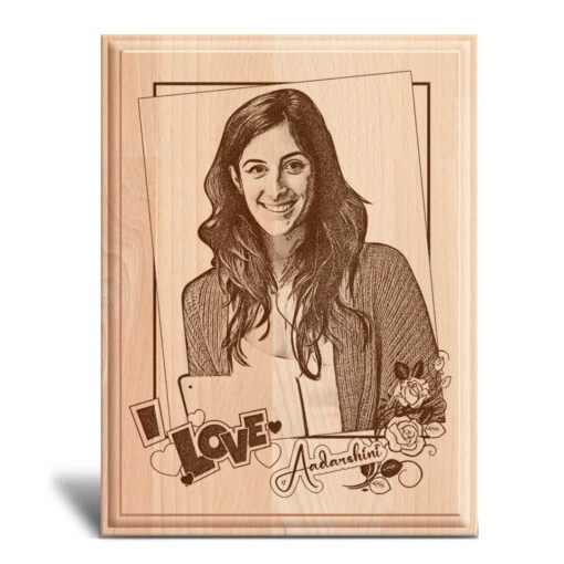 Personalized Valentines day Gifts (8x6 inches) | Engraved Plaques | Wooden Engraving Photo Frame | Design 2 3