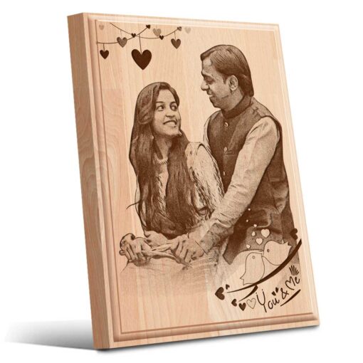 Personalized Valentines day Gifts (8x6 inches) | Engraved Plaques | Wooden Engraving Photo Frame | Design 5 1