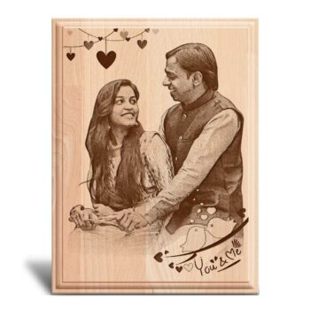 Personalized Valentines day Gifts (8x6 inches) | Engraved Plaques | Wooden Engraving Photo Frame | Design 5 7