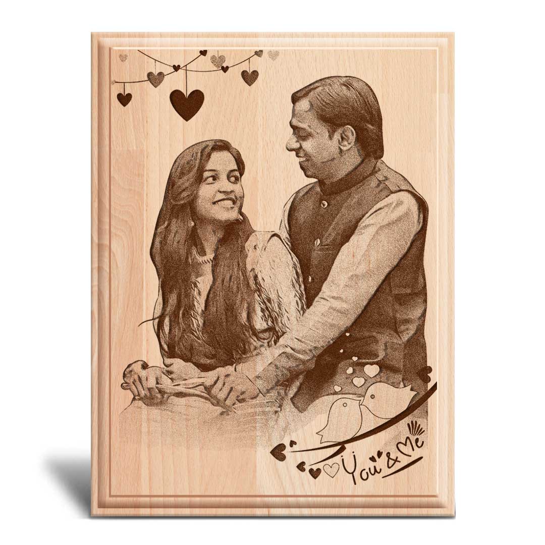 Photo Engraved Wooden Plaque (8x6) | Valentine's Gift 3 Photo Engraved Wooden Plaque (8x6) | Valentine's Gift - Image 3