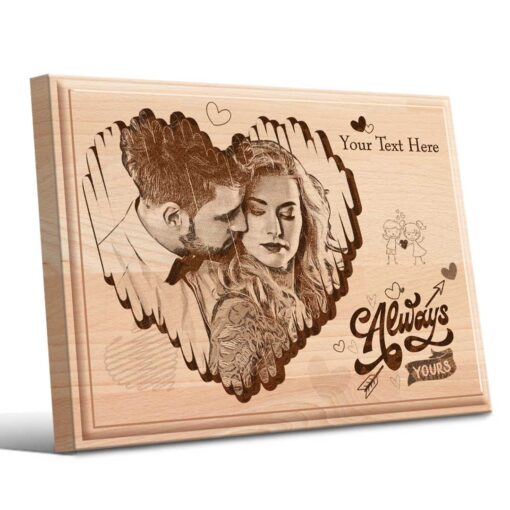 Personalized Valentines day Gifts (8x6 inches) | Engraved Plaques | Wooden Engraving Photo Frame | Design 6 1
