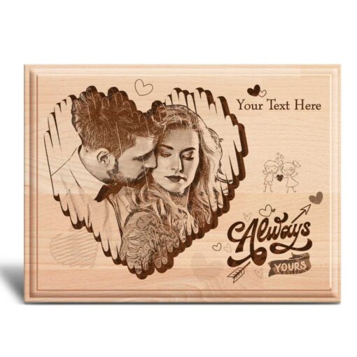 Personalized Valentines day Gifts (8x6 inches) | Engraved Plaques | Wooden Engraving Photo Frame | Design 6 2
