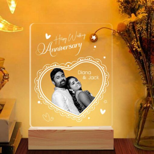 Personalized Anniversary Gifts | Acrylic 3d Photo Lamp (6x4 Inches)| Best Photo Lamp Gifts| Design 1 1