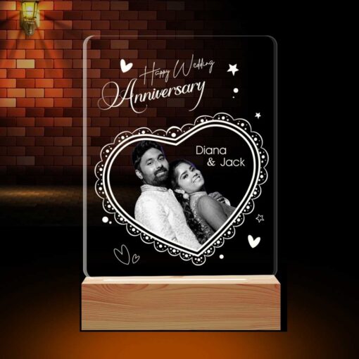 Personalized Anniversary Gifts | Acrylic 3d Photo Lamp (6x4 Inches)| Best Photo Lamp Gifts| Design 1 2