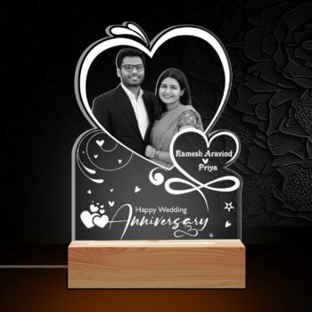 Personalized Anniversary Gifts | 3d Illusion Photo Lamp | Lovely Photo Gift (7x5 Inches)| Design 1 5