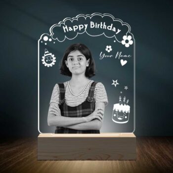 Personalized Birthday Gifts | Acrylic Photo Led Lamp (6x4 Inches) | Unique Lamp Photo Gifts | Design 3 5