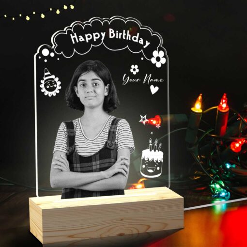 Personalized Birthday Gifts | Acrylic Photo Led Lamp (6x4 Inches) | Unique Lamp Photo Gifts | Design 3 1