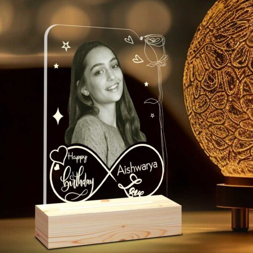 Personalized Birthday Gifts | 3d Illusion Photo Lamp | Lovely Photo Gift (7x5 Inches)| Design 1 1