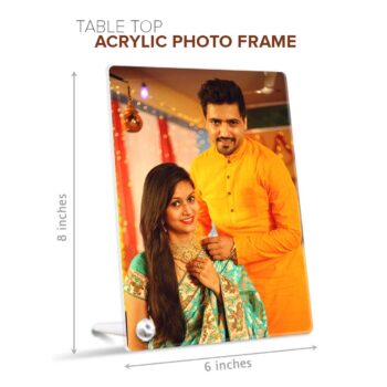 Latest Personalized Combo Gifts | Trendy Photo frame, Table top Acrylic photo frame and Photo Magnets | Pack of 3 2